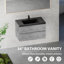 Meuble-lavabo mural simple 36 po avec tiroirs de rangement