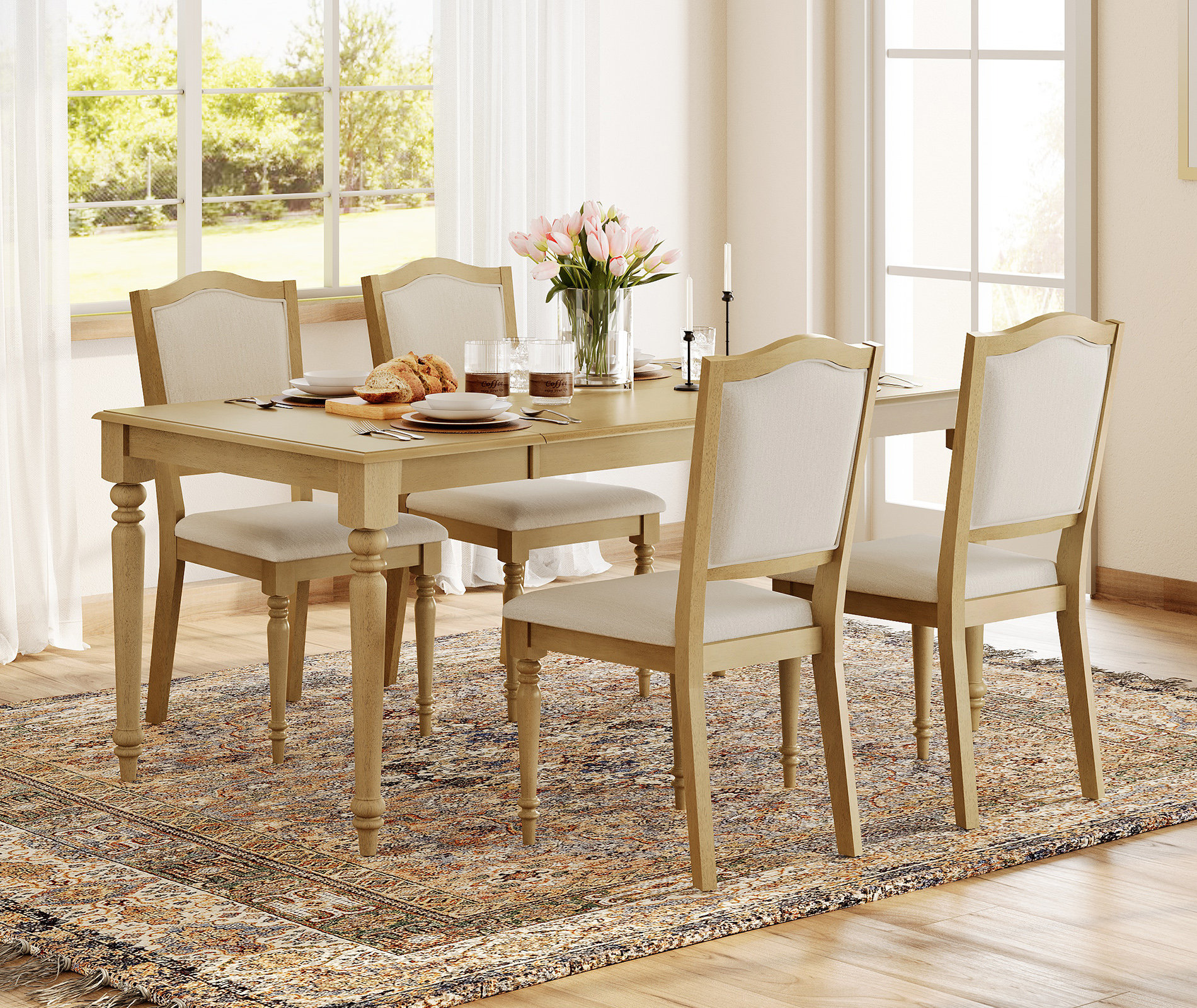 Alcott Hill 5 Piece Dining Table Set - Includes One Dining Table, 4 ...