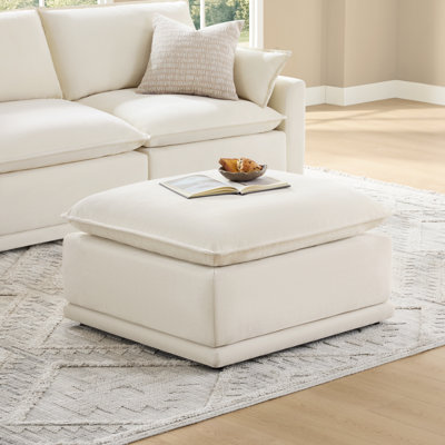 Elysian Cloud Linen-Like Upholstered Ottoman