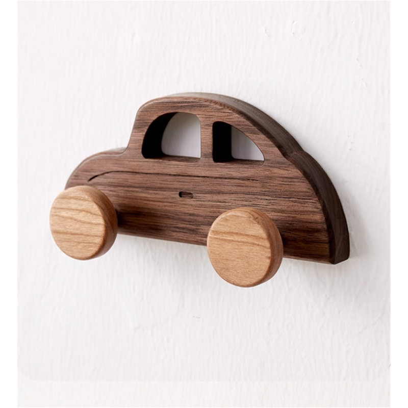 Autowood Solid Wood Car-Shaped Coat Hook