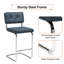 Tabouret de bar cantilever Millersport 25,6 po, style moderne du milieu du siècle, en similicuir et structure en acier-440308966-440308967