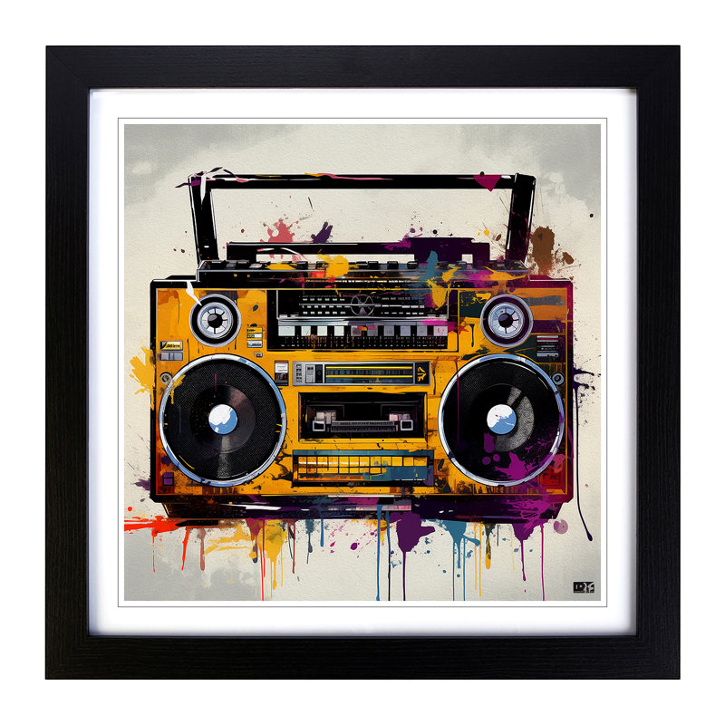 Boombox Digital Art - Framed Print, Black