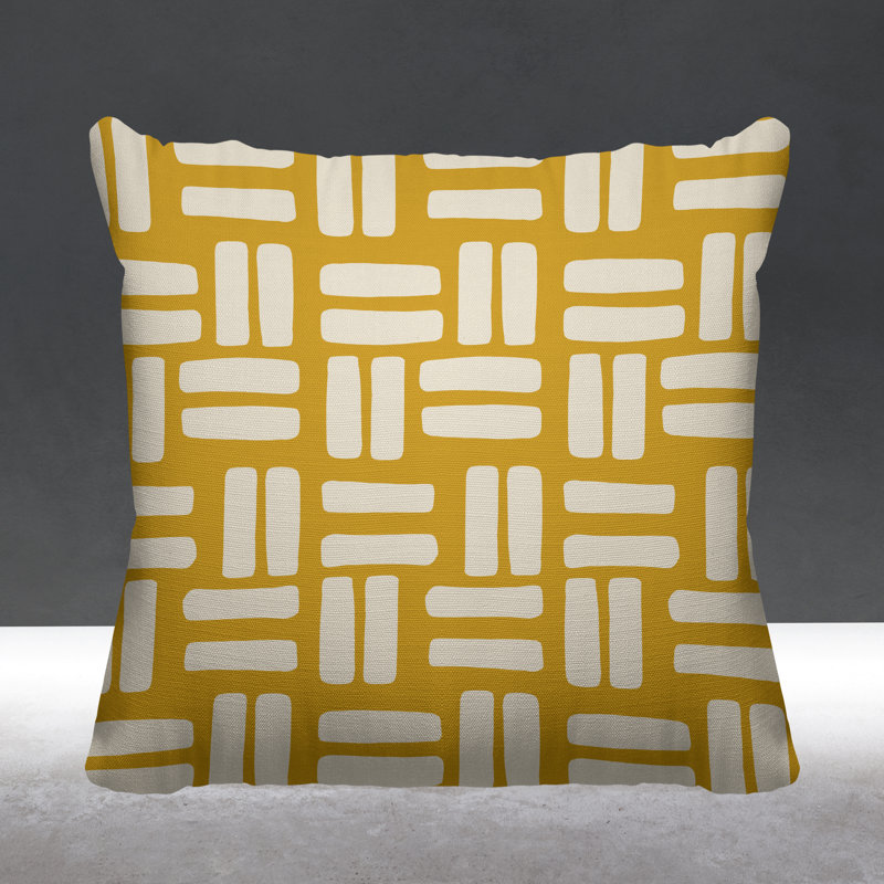 Housse et insert de coussin extérieur d'extérieur, Jaune, L 19 po x H 19 po