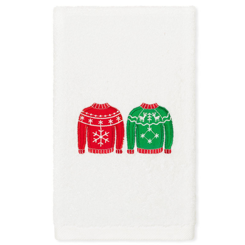 Christmas Hand Towels Midweight Hand Towel, White
