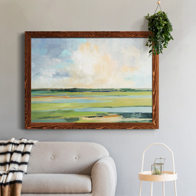 Pastel Horizon I - peinture sur toile encadrée