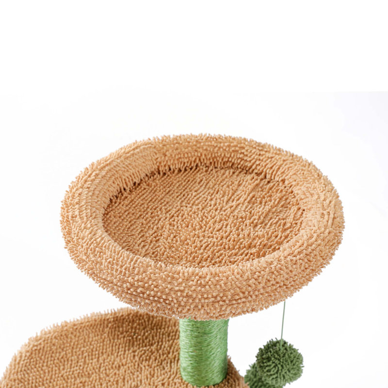 Luxueux arbre à chat en peluche avec un design de cactus pour gratter les meubles pour animaux