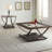 Black Nickel End Table With Bottom Shelf - & Compact Square Tabletop