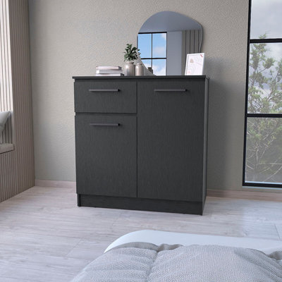 Commode 2 portes 1 tiroir Wengé