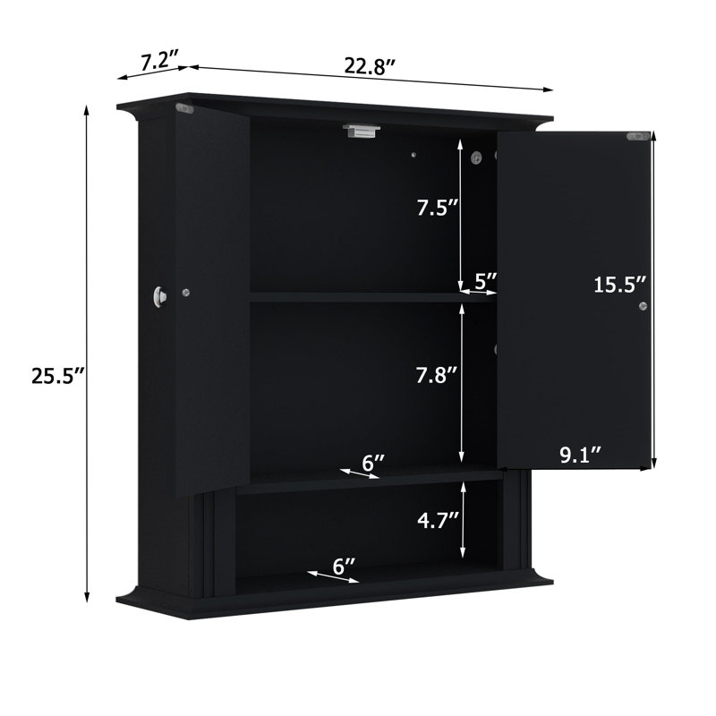 Bathroom Cabinet, Black