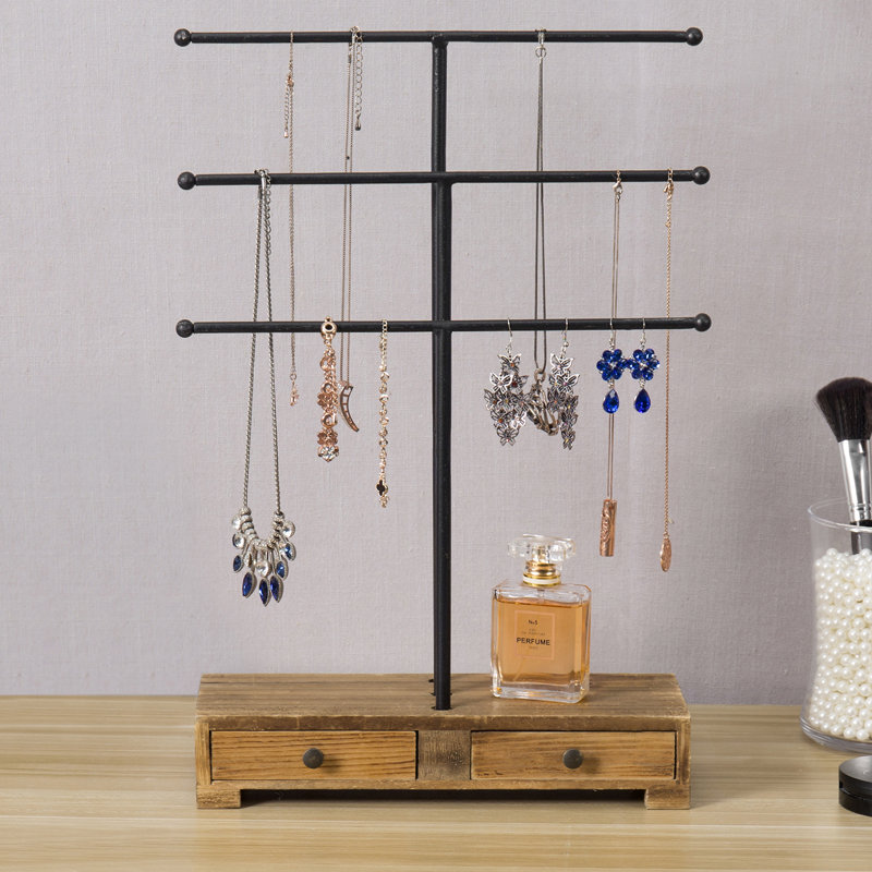 Wood Jewelry Stand + Drawers