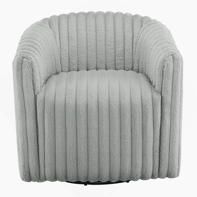 Fauteuil demi-tonneau pivotant ultra confortable avec un large tissu semblable à un cordon et des sièges de soutien, parfait pour se détendre et recevoir à la maison