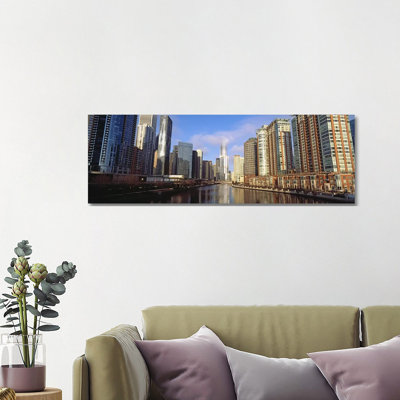 Skyscraper In A City, Trump Tower, Chicago, Cook County, Illinois, USA - Wrapped Canvas Panoramic Print