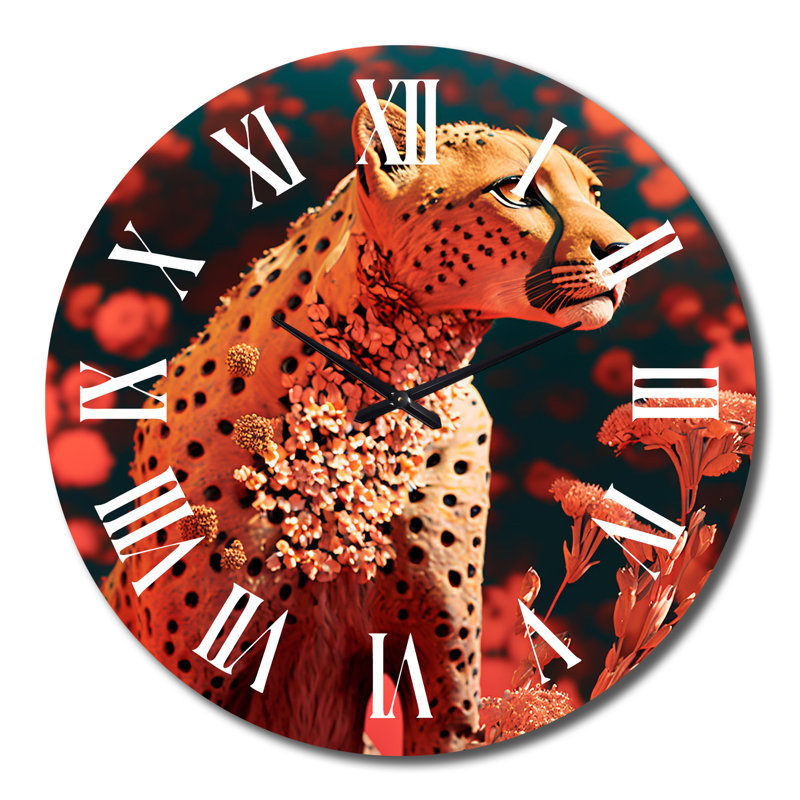 Horloge murale guépard rose, Très grand