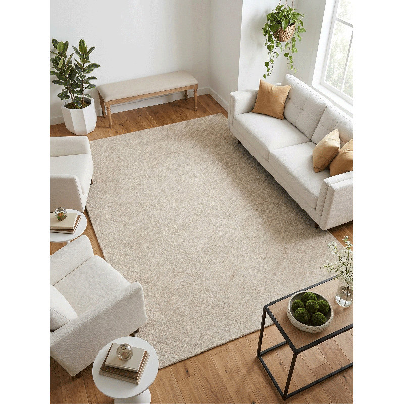 Marut Hand Tufted Chevron Area Rug, Rectangle 5' x 8'