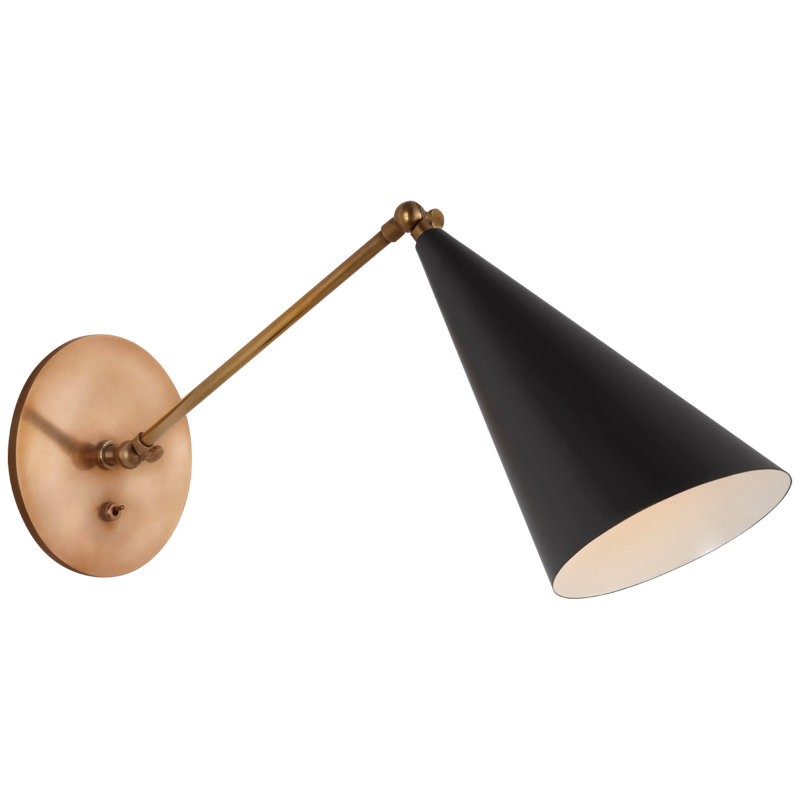 Clemente 1 - Light Armed Sconce, Black