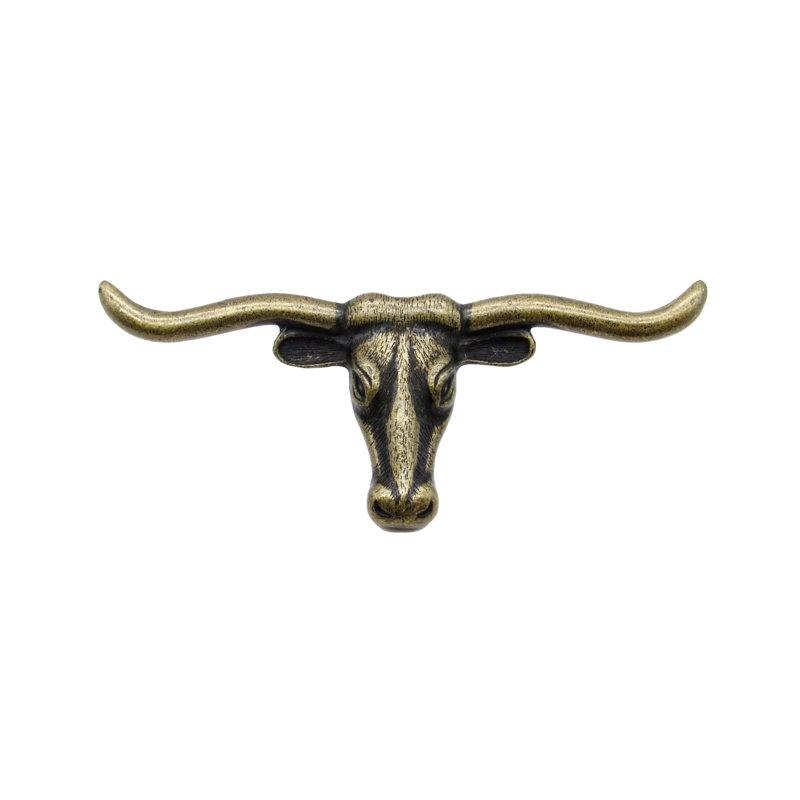Poignée fantaisie 1 5/8" center to center longhorn, Laiton OX