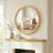 Round Solid Wood Framed Wall Mirror, Decorative Bathroom Vanity Mirror-1067851408-1067851438