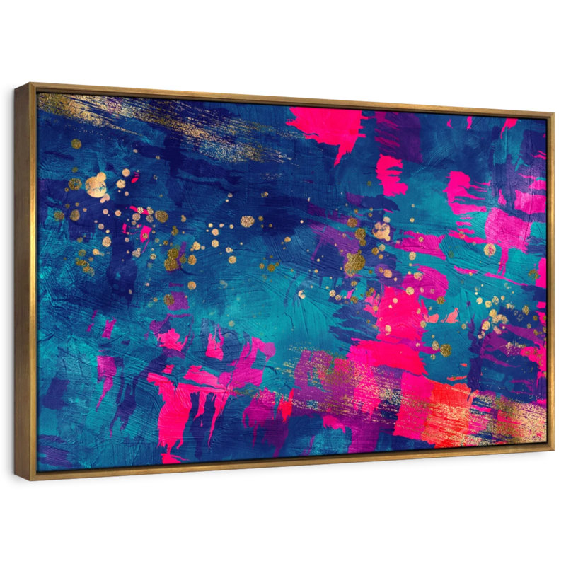 Avery Blue Magenta Abstract, 25" H x 37" W