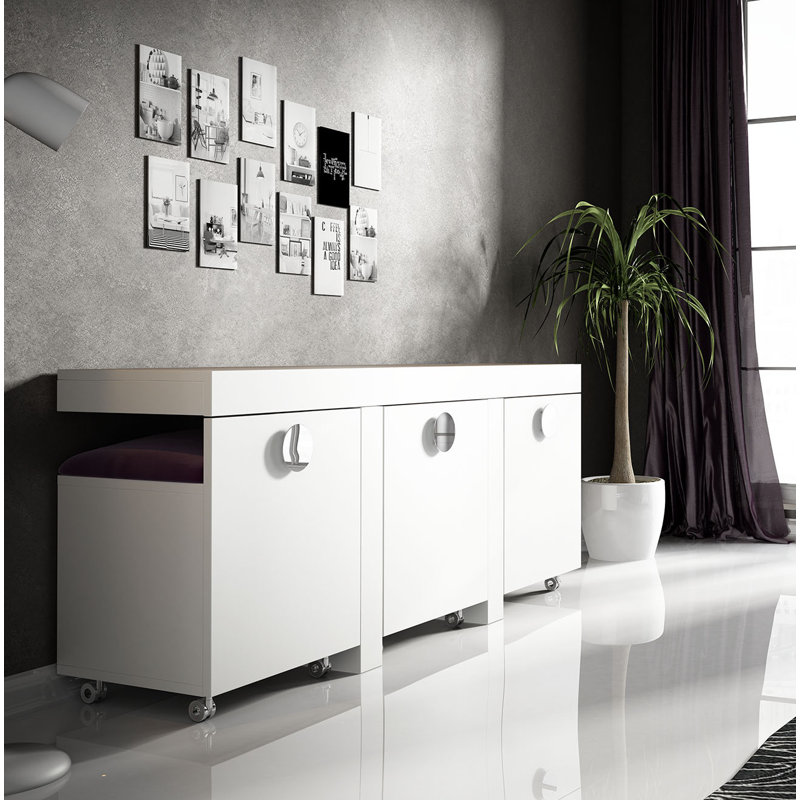 Ensemble de coiffeuse avec tabouret, Mat