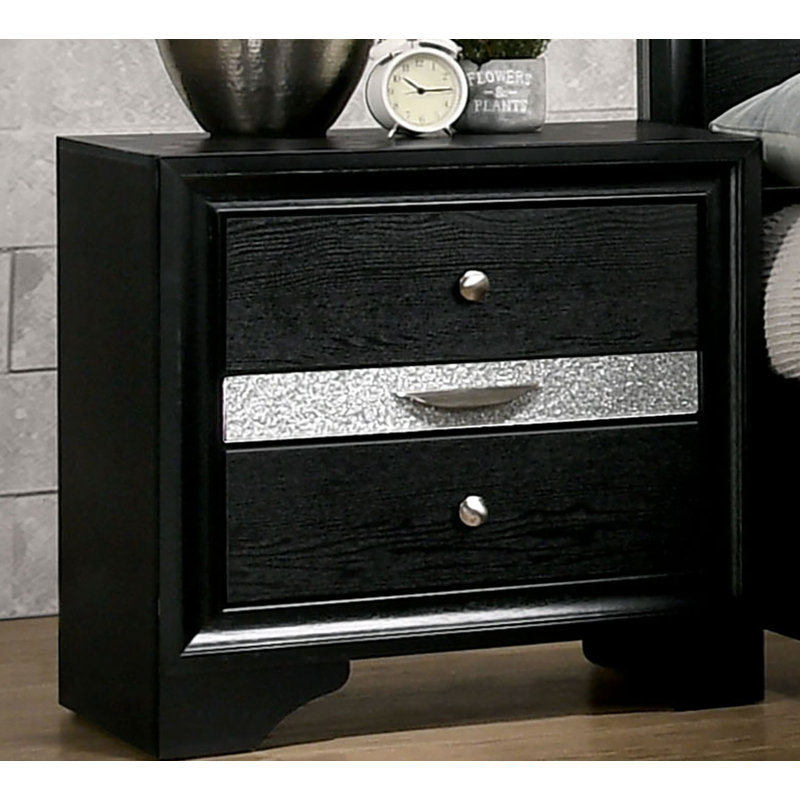 Stjean 26'' W Solid Wood Nightstand, Black