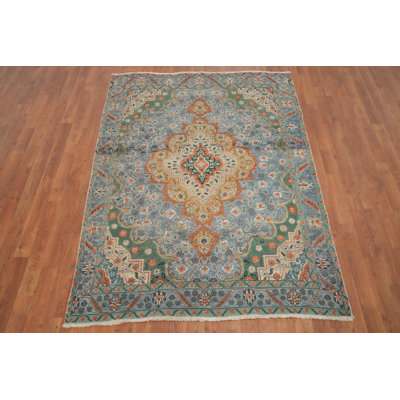 Blue Medallion Traditional Rug 5x6