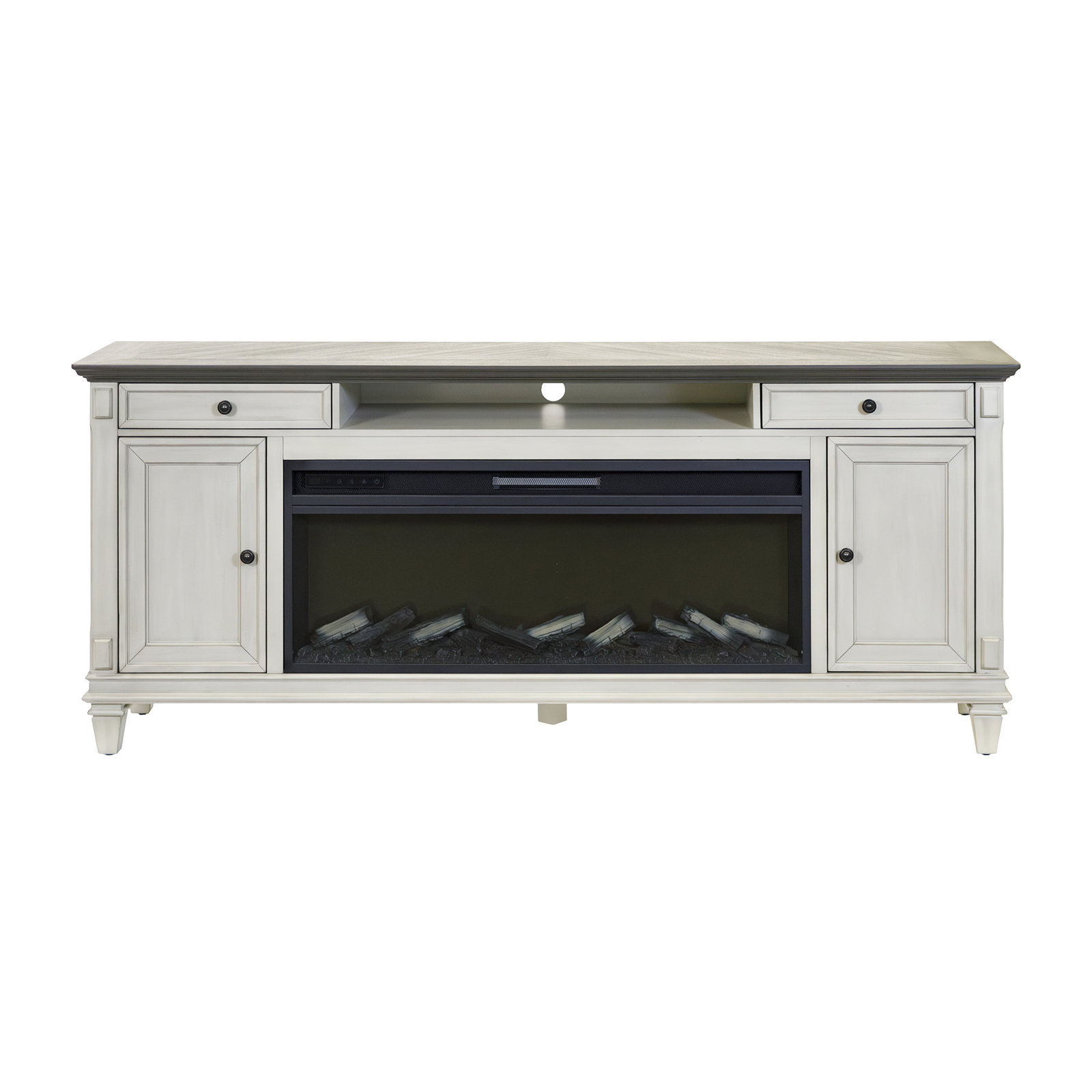 Crosby Fireplace TV Stand, White
