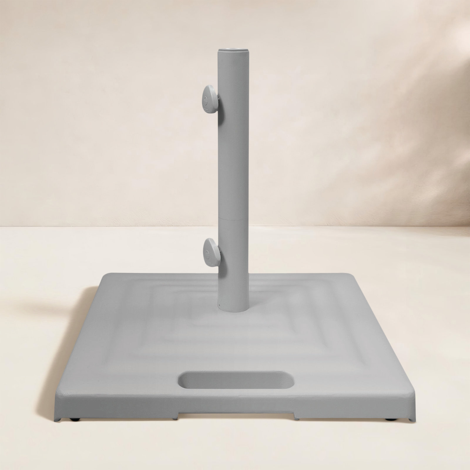 Monaco Square Umbrella Base with Wheels, Platinum