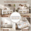 Banc à chaussures de rangement Waverly en rotin avec trois tiroirs et coussin capitonné-134702205