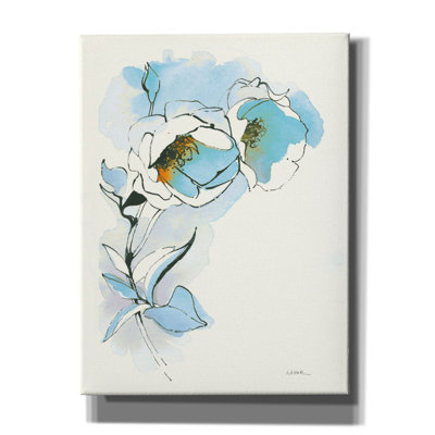 «Carols Roses 2 Blue» par Shirley Novak, art mural sur toile