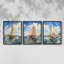 Série Sea and Shore Lxx - Ensemble de 3 estampes numériques encadrées - Prêt à être accroché-107270162-107270167