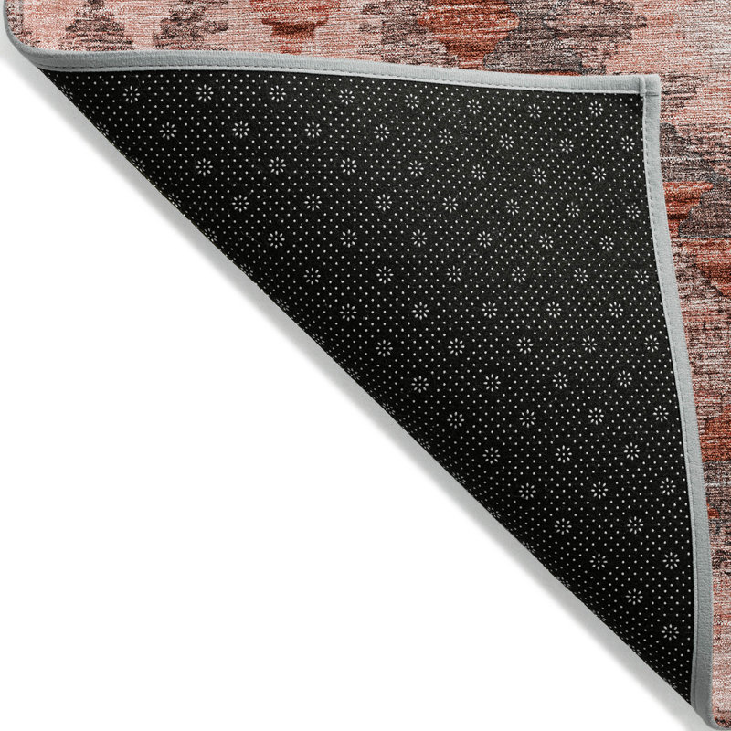 Terracotta Geometric Flat Woven Washable Synthetic Rug 8' x 10'