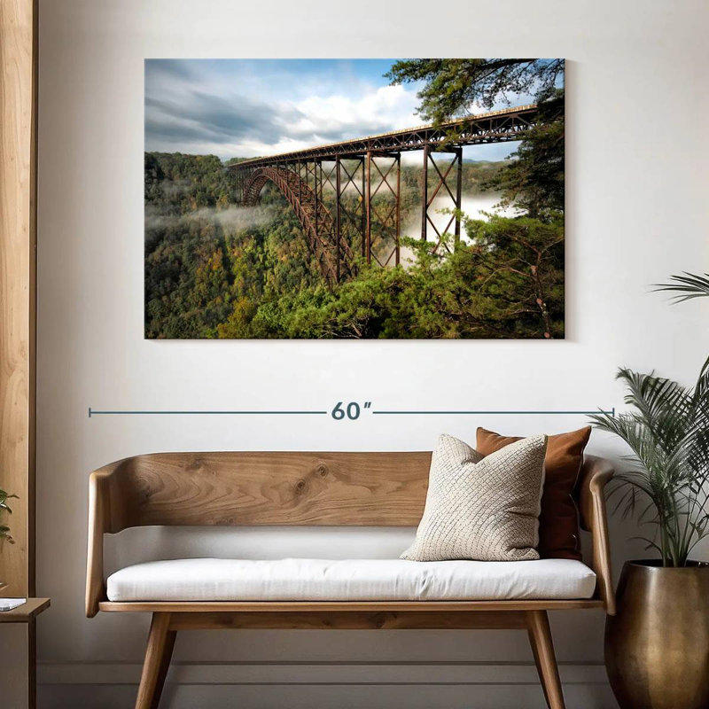 Lilie Foggy New River Gorge Bridge, H 32 po x l 48 po