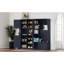 Armoire de vestibule multifonctionnelle, bleu antique, combinaison gauche-droite, 4 crochets, forme en L pour une utilisation d'espace-121071805