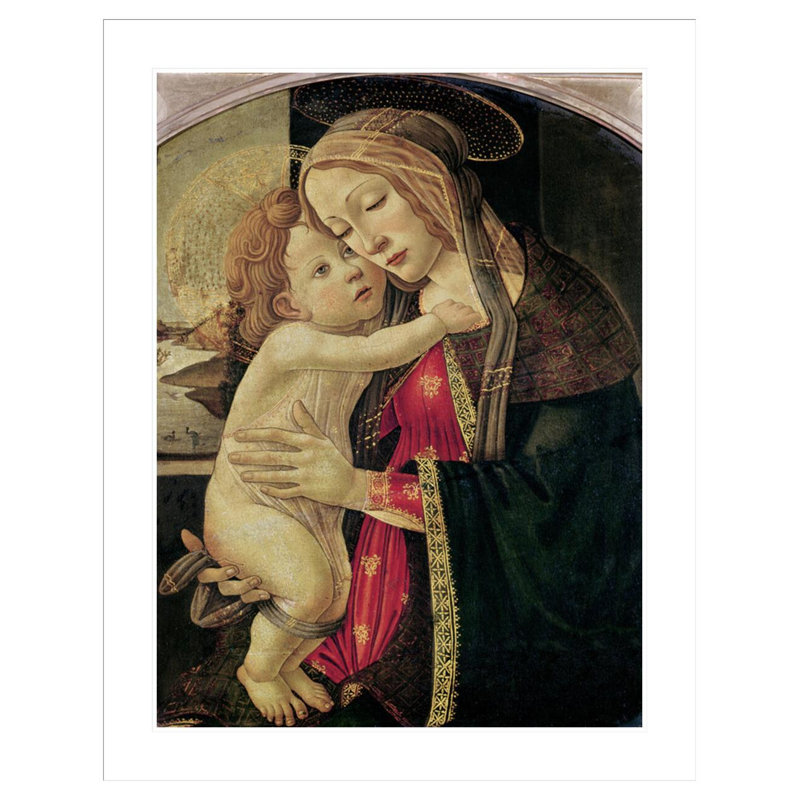 La Vierge et l'enfant par Sandro Botticelli - Estampe numérique encadrée, H 41,5 po x l 32,7 po