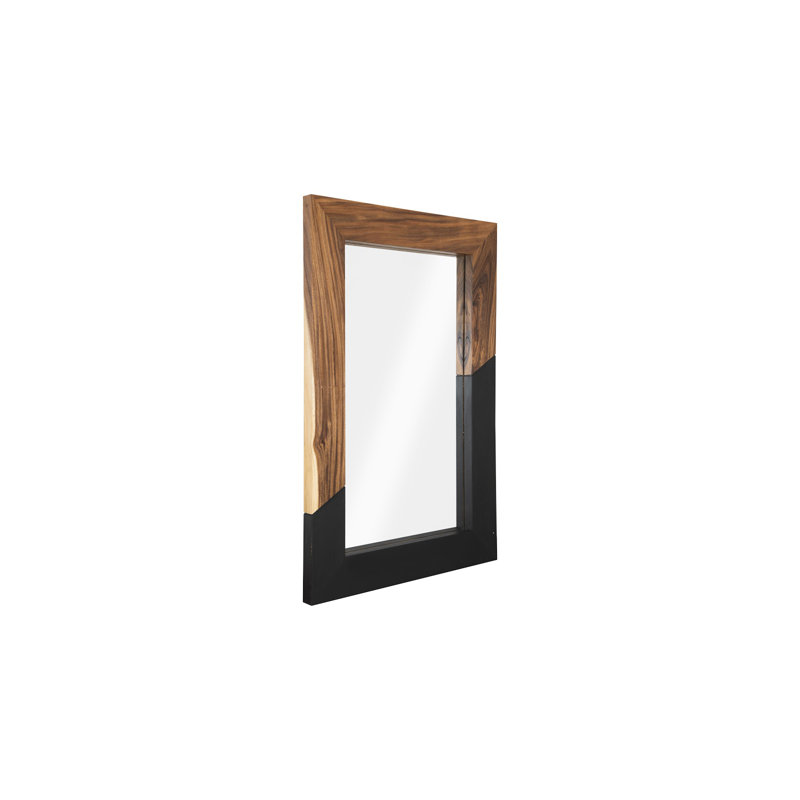 Geometry Wood Mirror, 60" H x 39" W x 2" D, Gray/Black