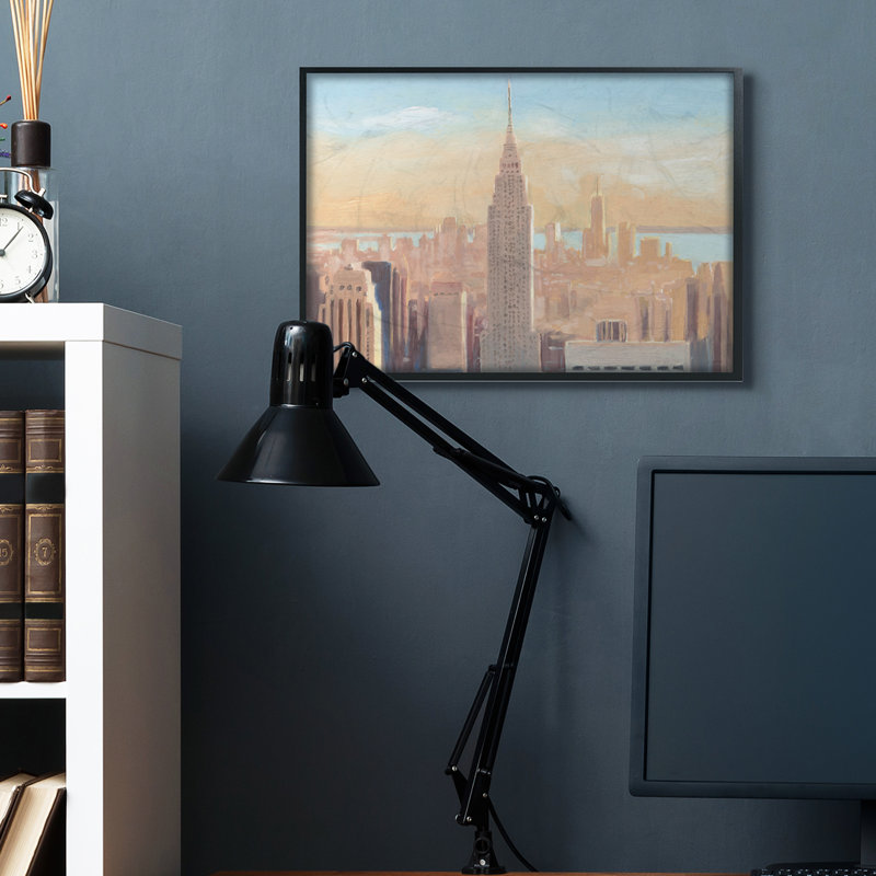 Manhattan, paysage urbain à l'aube, architecture urbaine, Giclée encadrée noir minuit, H 11 po x l 14 po
