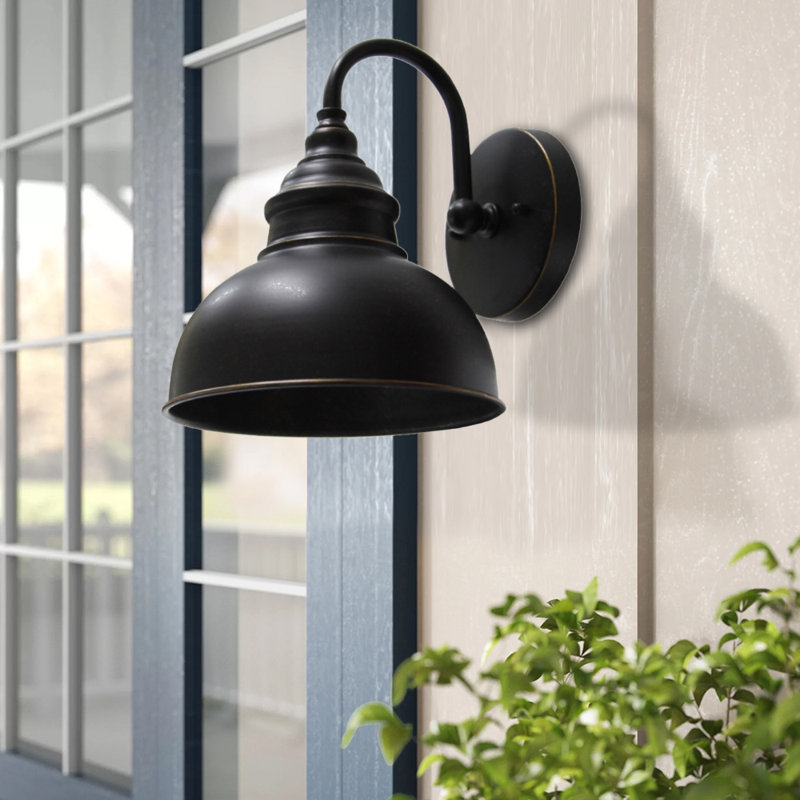 Luminaire de grange d'extérieur Arryonna, Bronze huilé, H 11,25 po x l 12 po x P 14 po