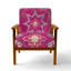 Fauteuil d'appoint rembourré de velours bohémien chic G collage - Carreaux orange marocain I-46240737-46240740