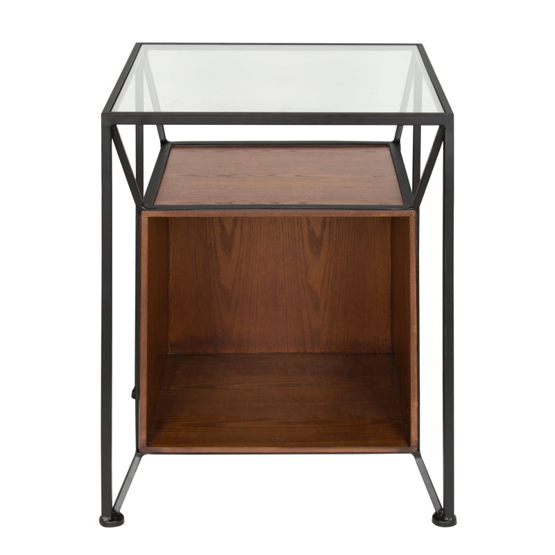Hodgson Glass Top End Table, Walnut