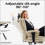 Chaise de bureau ergonomique avec soutien lombaire, dossier haut et appui-tête réglables pour une assise confortable.