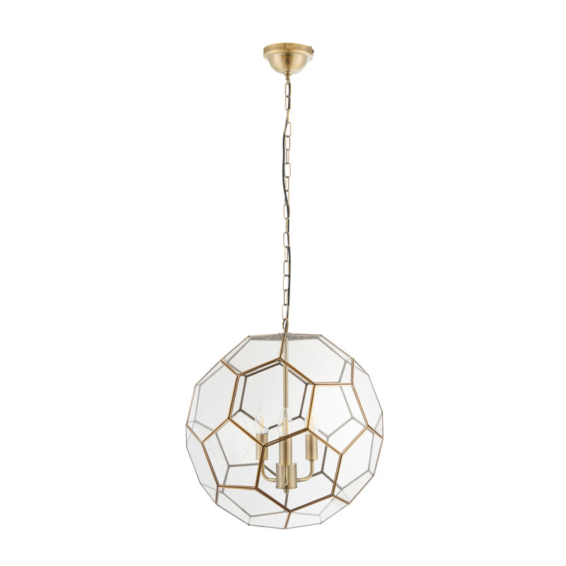Amwell 3 - Light Antique Brass Sphere Pendant