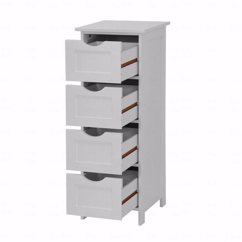 Armoire de rangement blanche pour salle de bain, armoire autoportante avec tiroirs
