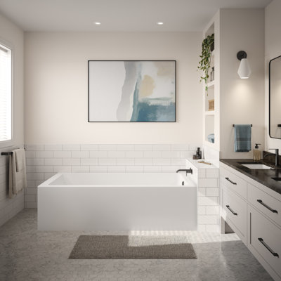 Nevia 7236 IFS AFR Acrylic Right Corner Right-Hand Drain Bathtub in White