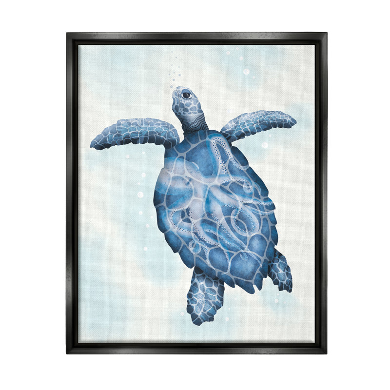 «Natation Blue Sea Turtle Tentacles Shell» par Darlene Seale, reproduction d'art sur toile, H 31 po x l 25 po x P 1,7 po