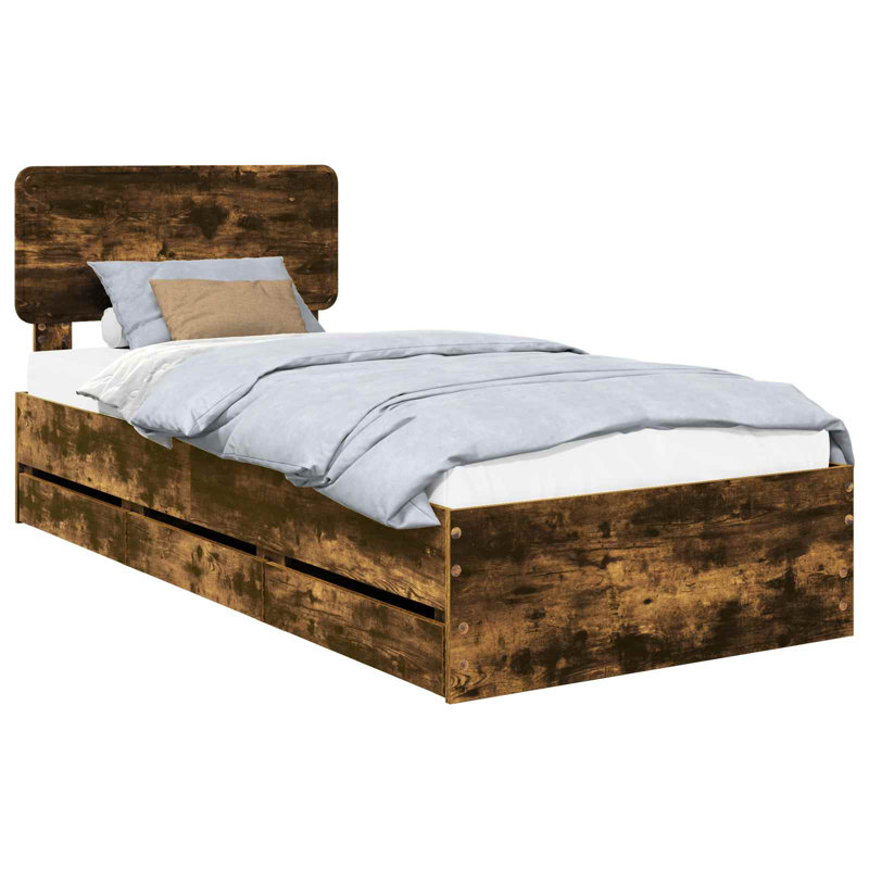 Bed, Smoked Oak, European Single (90 x 200 cm)