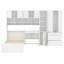 Lit plateforme polyvalent en bois avec bureau, garde-robe, armoires et tablettes de présentation-1537620260