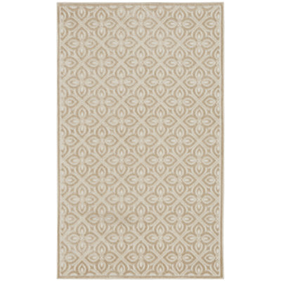Nourison Washable Charm 3' x 5' Beige Ivory Contemporary Indoor Rug