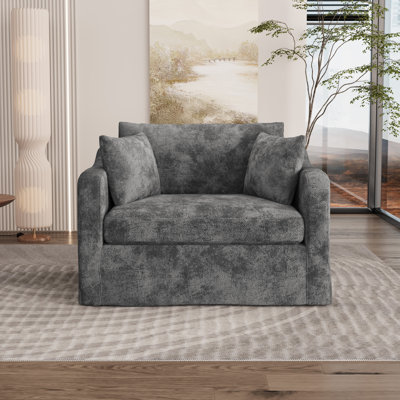 45.1" W Oversized  Slipcovered Upholstered Accent Armchair by Shenzhou