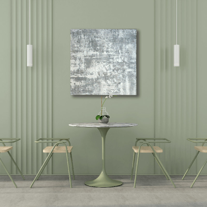 White Rain - Artist Enhanced Canvas Print, 20" H x 20" W x 1.75" D, White Framed Canvas