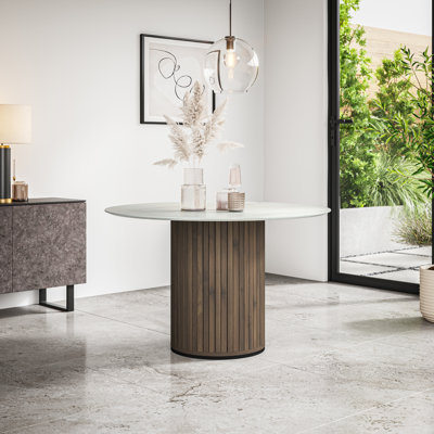 Arlo 120cm Round White Marble Dining Table